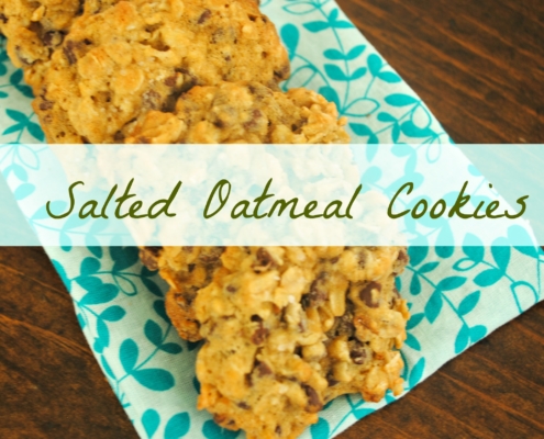 Oatmeal Chocolate Chip Sea Salt Cookies. Sweet and salty cookies, the perfect combo!