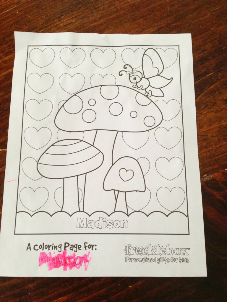 Personalized coloring page