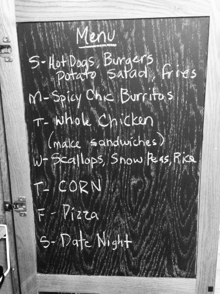 Monday Meal Plan Board