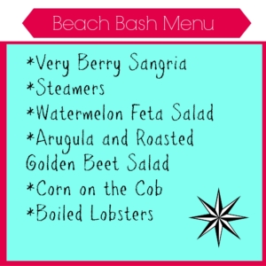 Beach Bash Menu