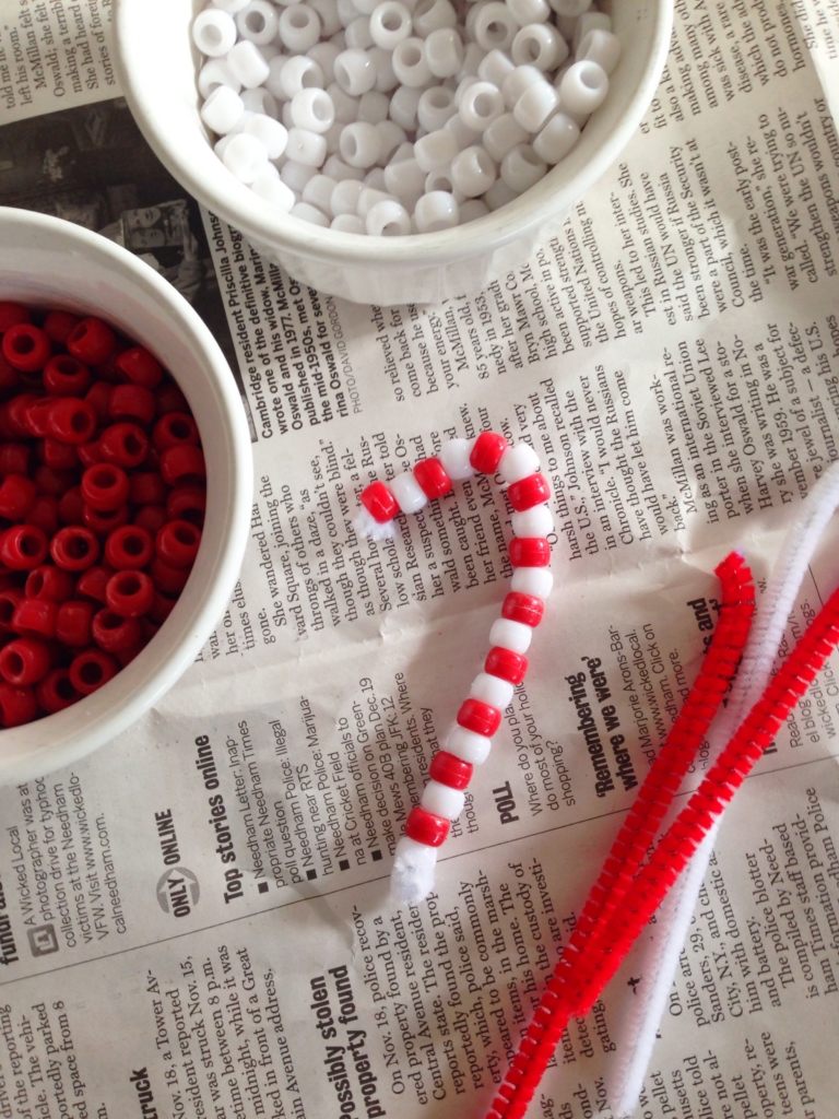 Pipecleaner Candy Cane #xmascraftaday