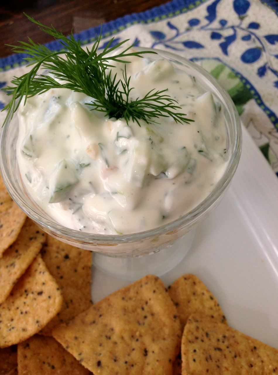 cucumber dill greek yogurt dip. Party dip appetizer.