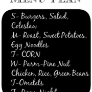 Meal Plan March 24-family dinners