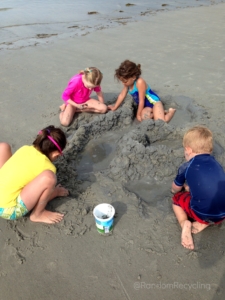 Building a sand castle together