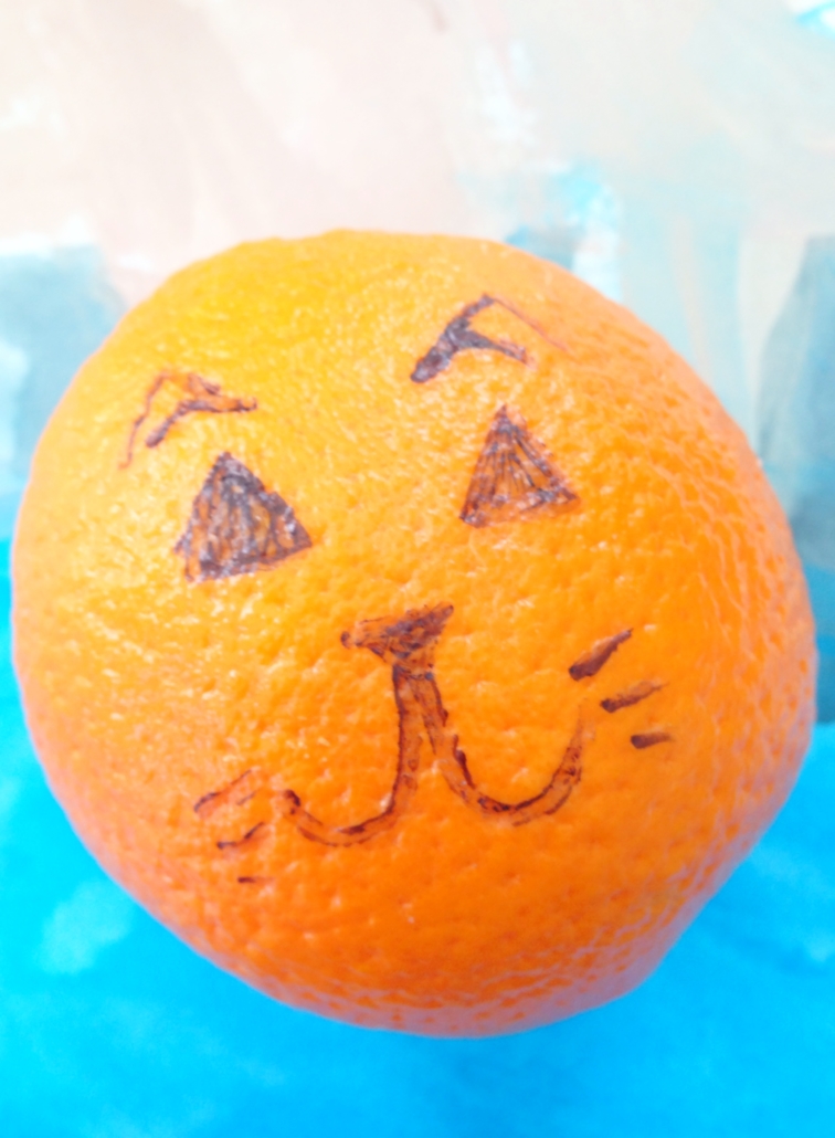 Draw fun faces on oranges in the kids school lunch.