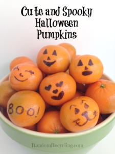 Cute and spooky halloween pumpkins for lunch or snack time