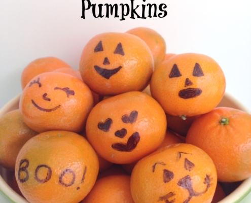 Cute and spooky halloween pumpkins for lunch or snack time