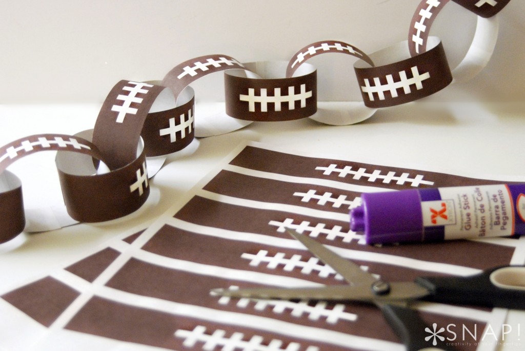 Football paper chain for Superbowl