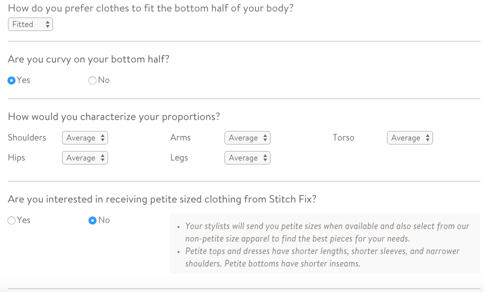 Take the time to fully update your StitchFix Profile to make it work for you.