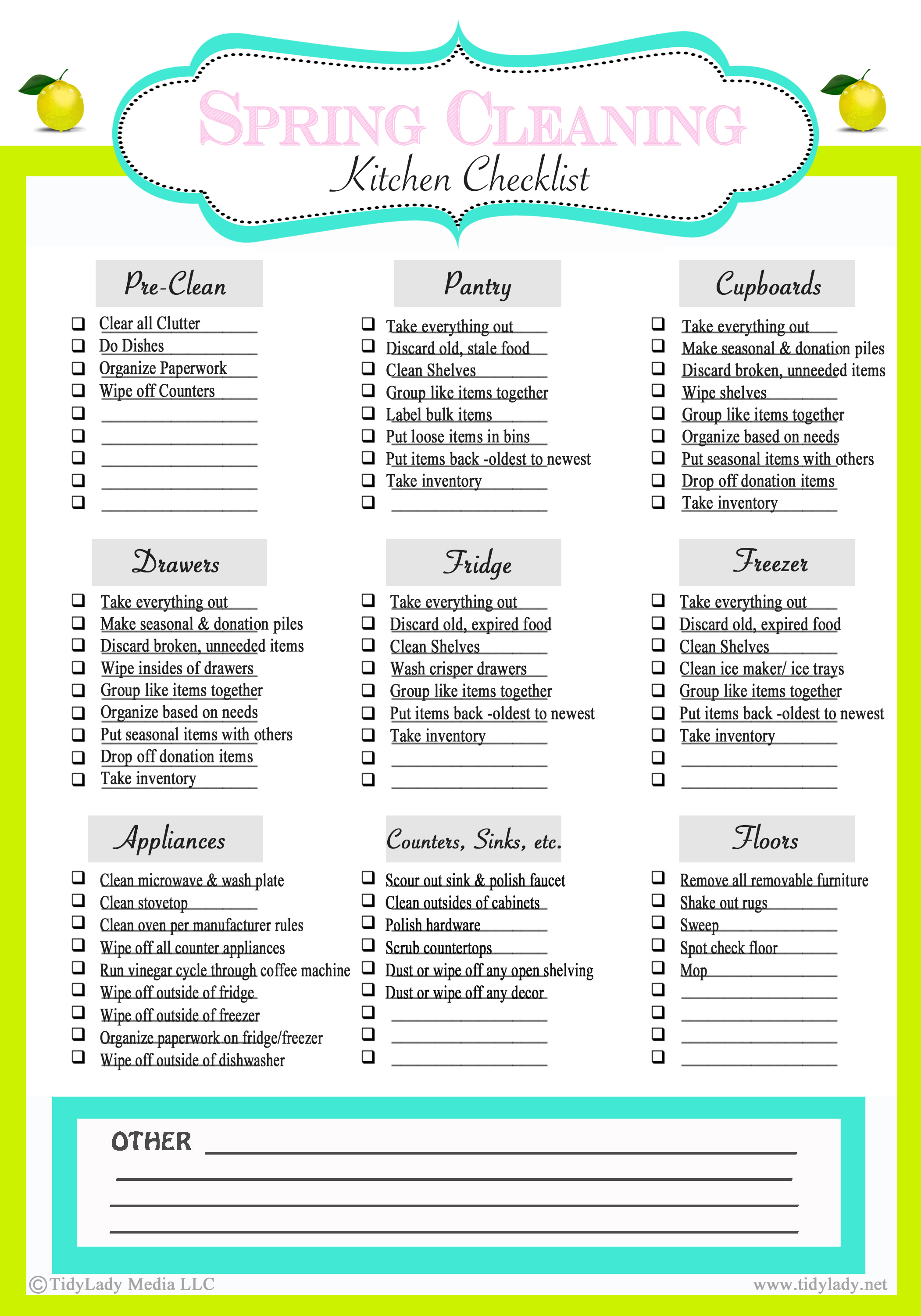 Spring cleaning checklist Emily Roach Health Coach