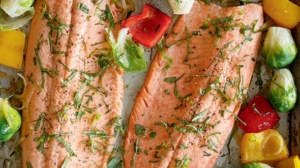 Baked Salmon with Roasted Vegetables