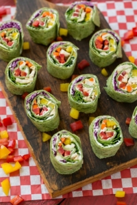 Rainbow pinwheels lunch recipe for kids