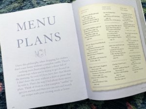 menu plan in cookbook
